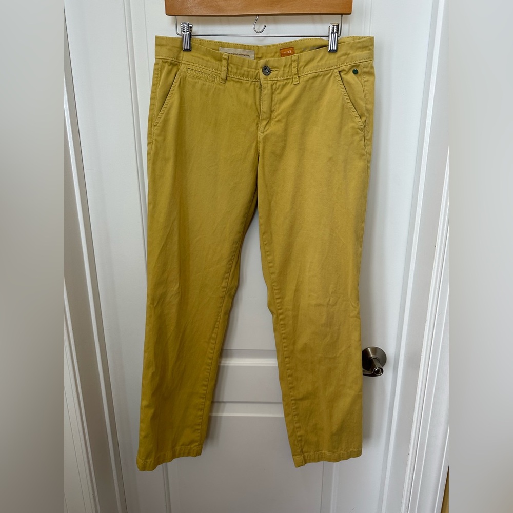 Pilcro And The Letterpress Pants Womens 28 Yellow Hyphen Straight Anthropologie